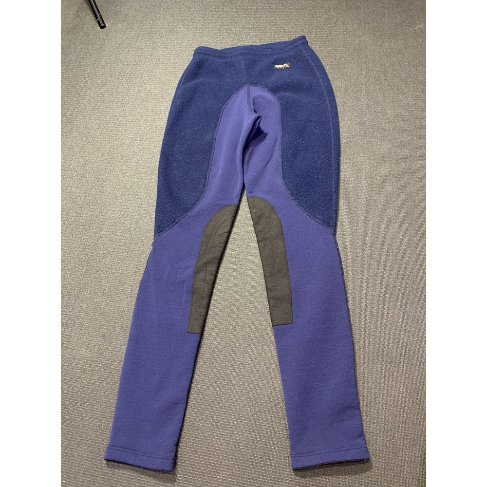 Kerrits Blue Black Fleece Lined Riding Pants Women's Small Vintage Knee Patches